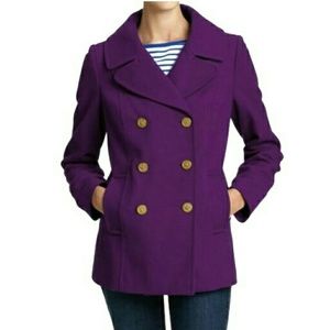 Old Navy Plum It gold button wool blend peacoat